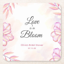 Kärlek blommar Vattenfärg Blommig Bröllopsfest 