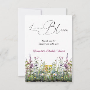 Kärlek blommar Vild blomster Bröllopsdusch Tack Kort