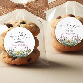 Kärlek blommar Vildblomma Bröllopsfest för bruden Runt Klistermärke