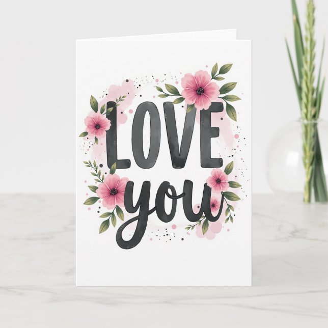 Kärlek Blommig Konst Kort (Framsida)