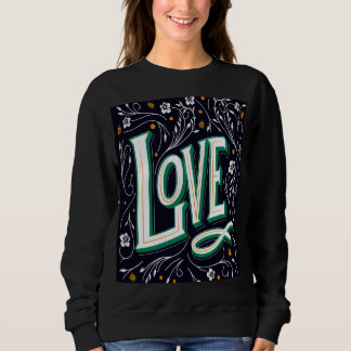 Kärlek Blommig Skrift T Shirt