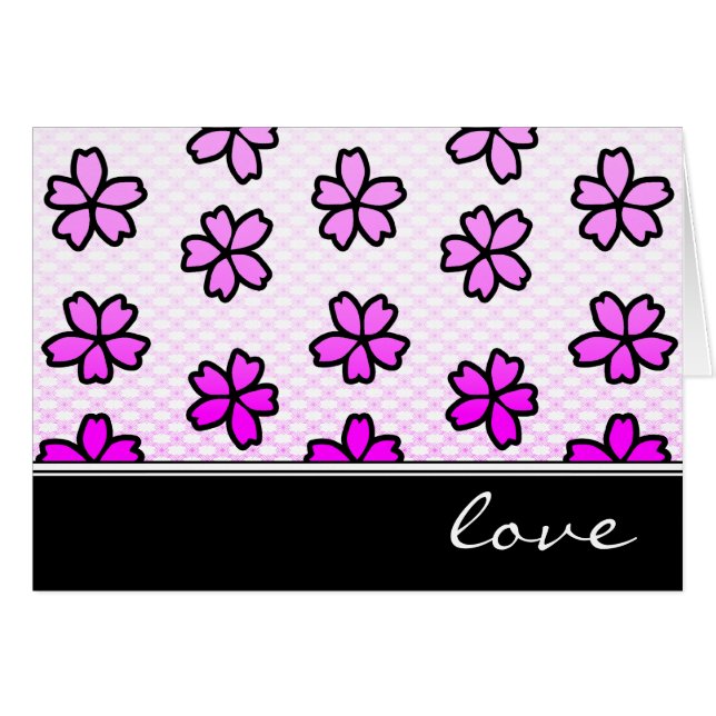 kärlek: blommigt: hälsningskort (Framsidan Horizontal)