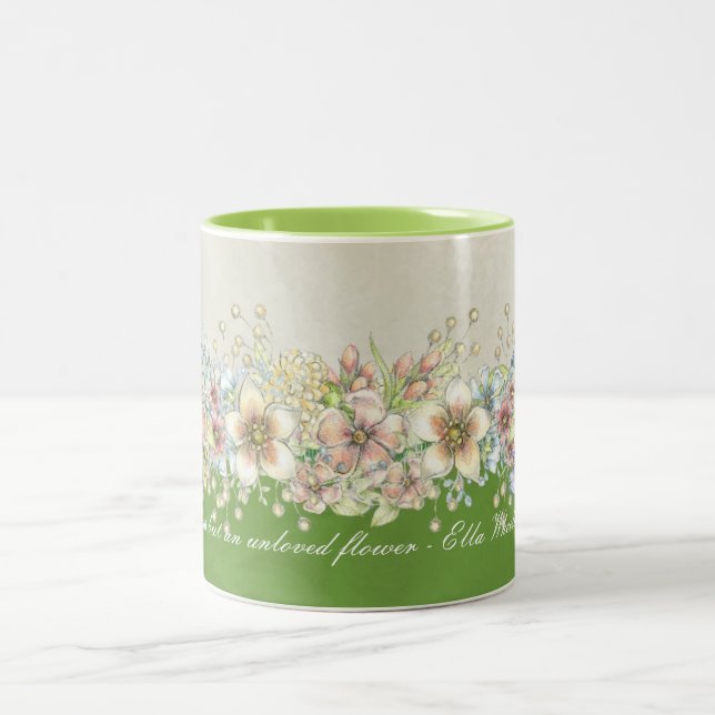 Kärlek - Blommigt - Kaffe Mugg (Center)
