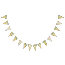 KÄRLEK Blommigt Rustic Wood Bröllop Flagga Banner