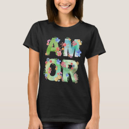 Kärlek, Blommigt Vår Cute Kärlek Romantic Watercol T Shirt