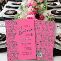 Kärlek blomstrar en kraftig dusch av rosa och svar