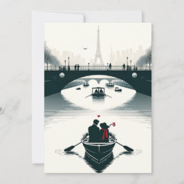 Kärlek blomstrar i Paris Julkort