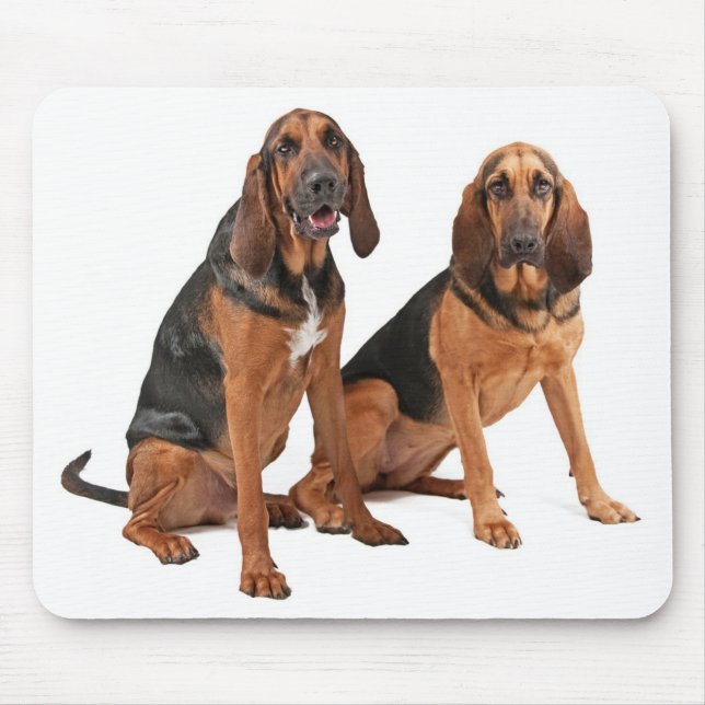 Kärlek Bloodhound Puppy Hund Mousepad Musmatta (Framsidan)