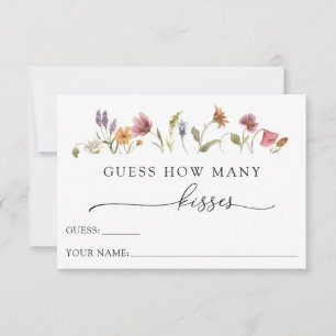 Kärlek Bloom Wildblommor vet hur många Kisses-kort Inbjudningar