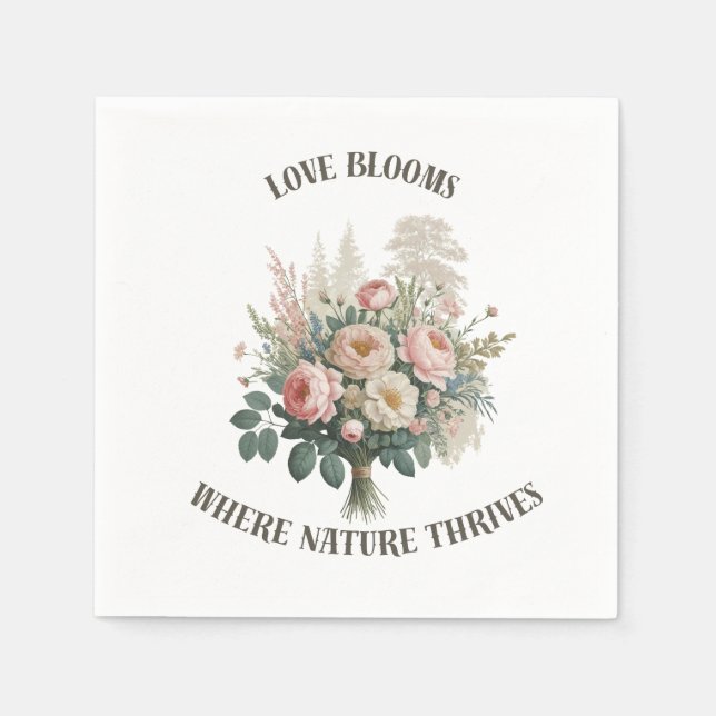 Kärlek Blooms med natur Pappersservett (Framsidan)