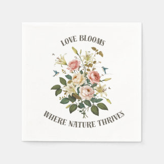 Kärlek Blooms med natur Pappersservett