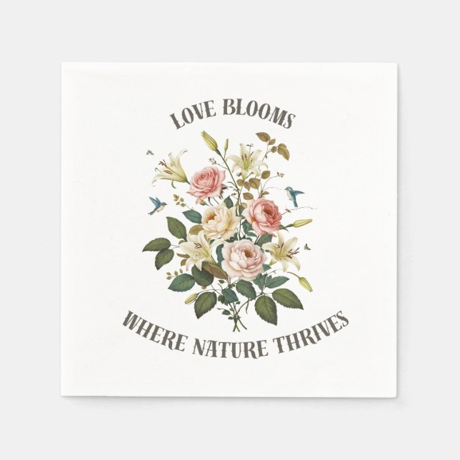 Kärlek Blooms med natur Pappersservett (Framsidan)