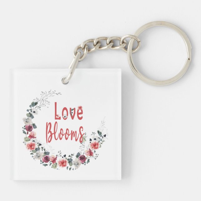 Kärlek Blooms Personlig Bride Groom Bröllop Datum (Baksidan)