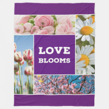 Kärlek Blooms Ull Throw Blanket