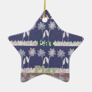 Kärlek Blue Baby Shower färg Julgransprydnad Keramik