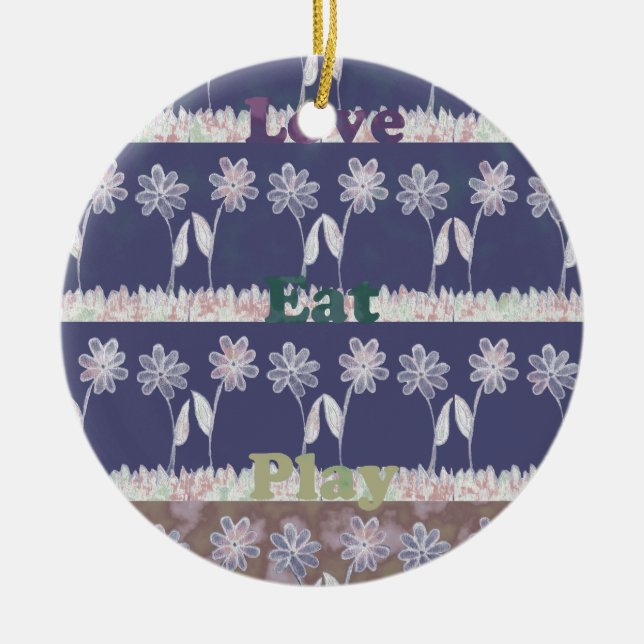 Kärlek Blue Baby Shower färg Julgransprydnad Keramik (Framsidan)