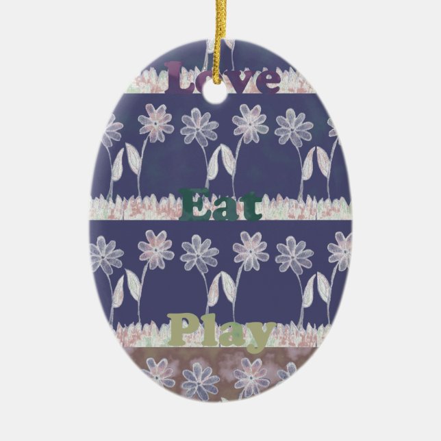 Kärlek Blue Baby Shower färg Julgransprydnad Keramik (Framsidan)