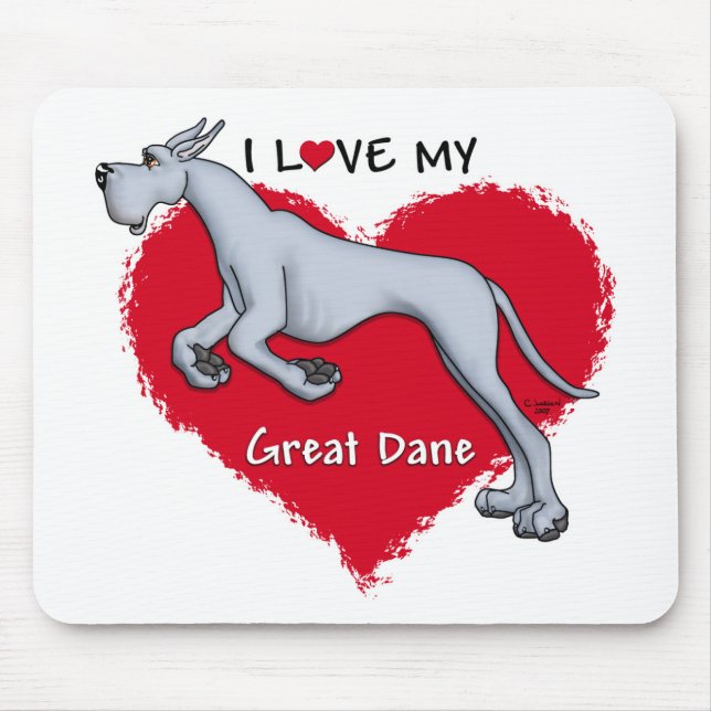 Kärlek Blue Great dane Musmatta (Framsidan)