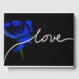 Kärlek Blue och Navy Bröllop Gästböcker