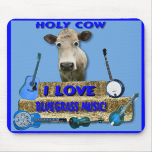 KÄRLEK BLUEGRASS-MOUSEPAD FÖR HELIGA COW-I MUSMATTA