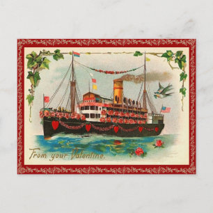 Kärlek Boat Valentine vykort