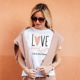 Kärlek-Boho Heart Alla hjärtans dag T Shirt
