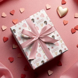 Kärlek Boho Regnbåge Foto Inpackningspapper Presentpapper