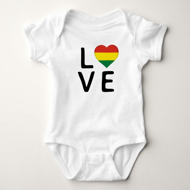Kärlek - Bolivia Flagga T Shirt (Framsida)