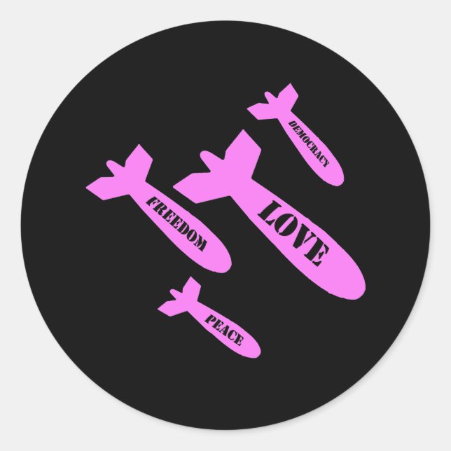 Kärlek Bombs Runt Klistermärke (Framsida)