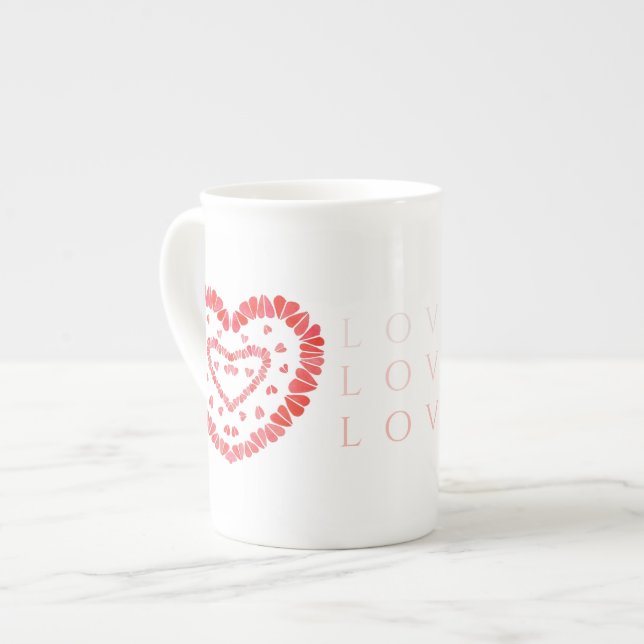 KÄRLEK Bone China Mugg Benporslin Mugg (Framsida vänster)
