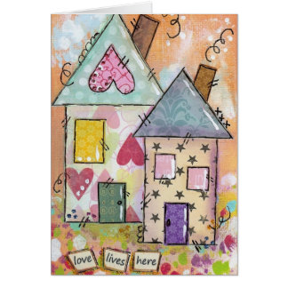 kärlek bor här hälsningskort