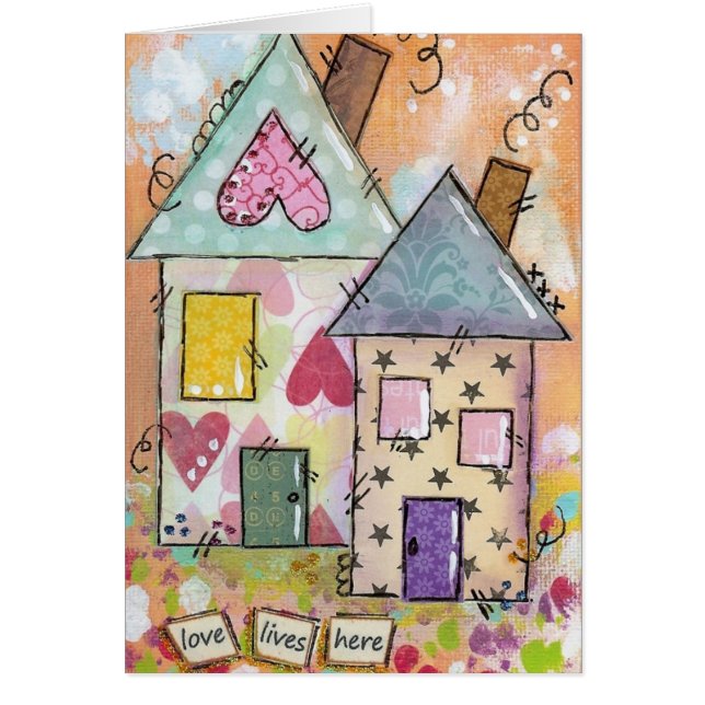 kärlek bor här hälsningskort (Framsidan)
