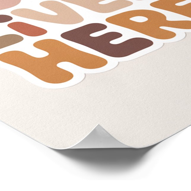 Kärlek Bor Här Minimalistisk Boho Typografi Poster (Hörn)