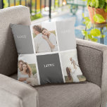 Kärlek bor här | Tre foto-familjegåvor Kudde<br><div class="desc">Att presentera en hjärtefråga och en personlig gåva som firar familjens innersta väsen, med ett vackert grått ram, försedd med ett träffande citat "Kärlek Lives here" och tre omhuldade foton. Varje gång mottagaren får en glimt av denna anmärkningsvärda gåva kommer deras hjärta att fyllas med fräcka minnen och en djup...</div>