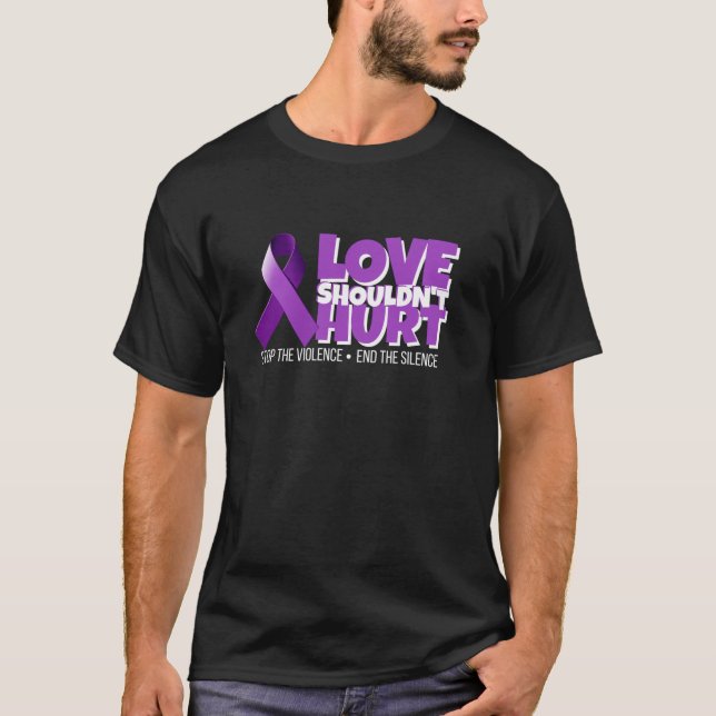 Kärlek bör Ont Domesticens medvetenhet om våld T Shirt (Framsida)