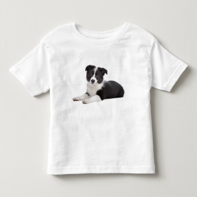 Kärlek Border Collie Valp T-Shirt för Småbarn (Framsida)