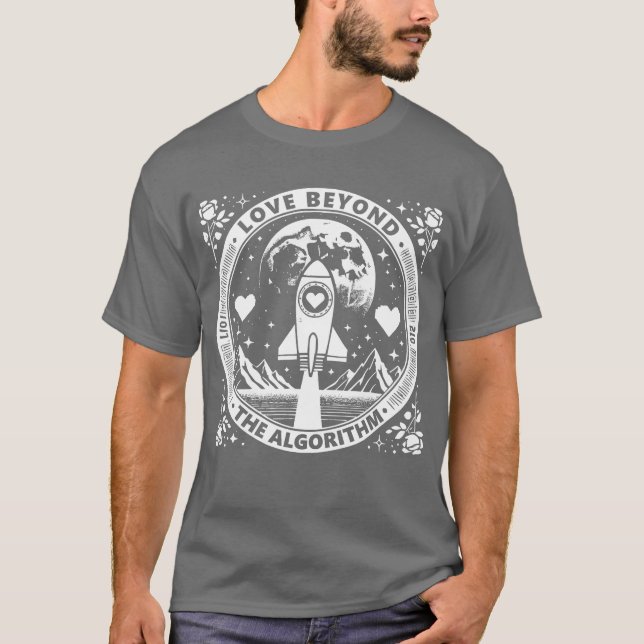 Kärlek bortom algoritmens vänner t shirt (Framsida)