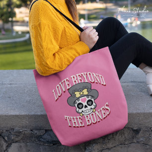 Kärlek bortom Bones Valentine Modern Retro Skull Tygkasse