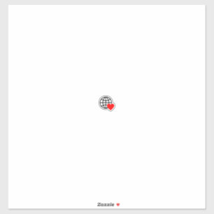 Kärlek bortom Gräns - Globe & Heart Symbol Sticker Klistermärken