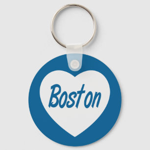 Kärlek Boston MORSA White Heart Travel Keychain Nyckelring