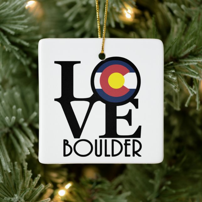 KÄRLEK Boulder Colorado Julgransprydnad Keramik (Träd)