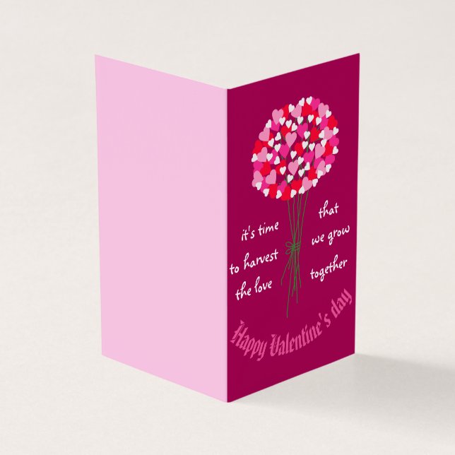 Kärlek Bouquet Flowers Alla hjärtans dag Kort (Utsida)