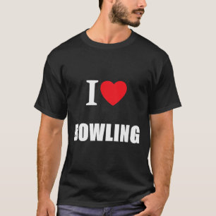 Kärlek Bowling Bowler Krona Platt Cricket Tio Pin T Shirt
