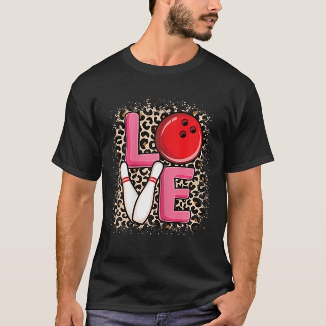 Kärlek Bowling Söt Bowling Kvinnor Flickor Bowler  T Shirt (Framsida)