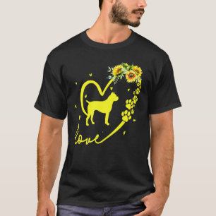 Kärlek Boxer Hund Solros Heart T Shirt