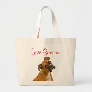 Kärlek Boxer Puppy Hund Canvas Tostruta Jumbo Tygkasse
