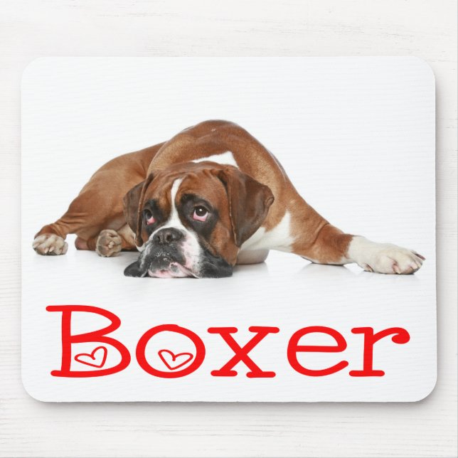 Kärlek Boxer Puppy Hund Mousepad Musmatta (Framsidan)