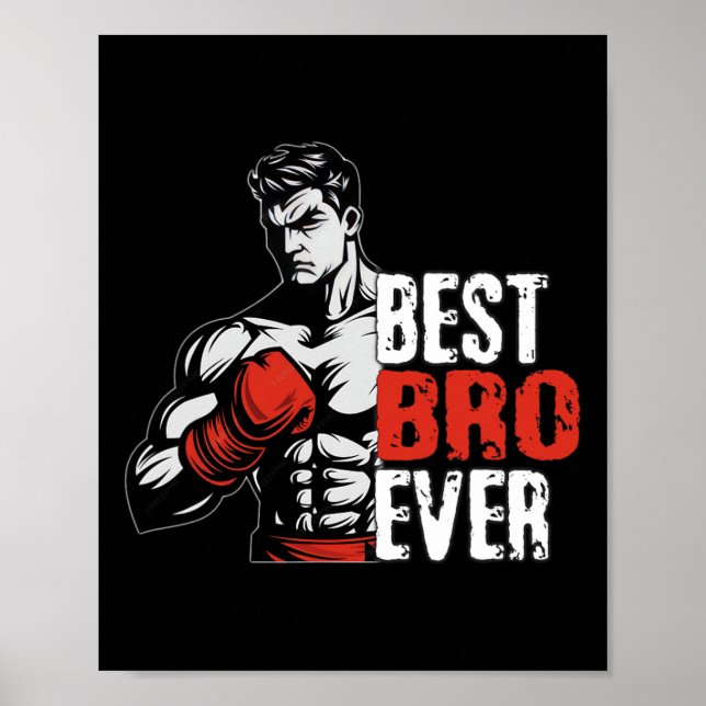 Kärlek Boxing Bro Shirt Boxing Älskare för Boxer B Poster (Framsidan)