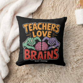 Kärlek Brains Zombie Händer Heart Halloween Kudde
