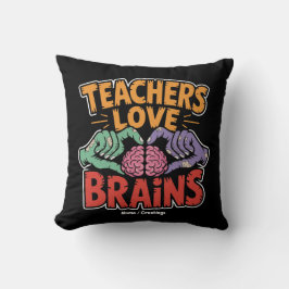 Kärlek Brains Zombie Händer Heart Halloween Kudde